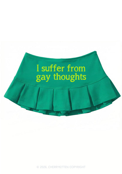 Suffer From Gay Thoughts Pride Y2K Mini Pleated Skirts Cherrykitten