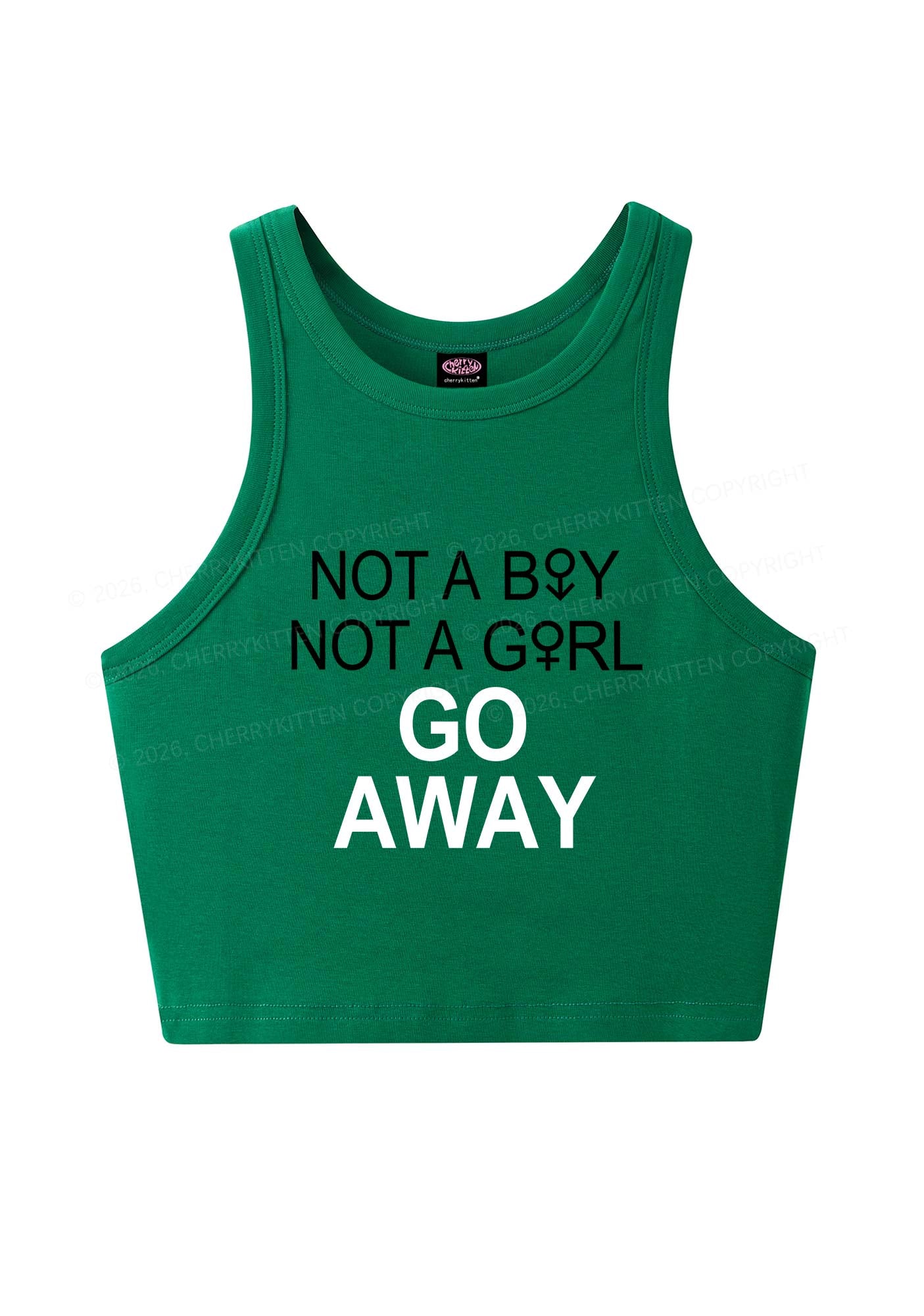 Go Away Pride Y2K Crop Tank Top Cherrykitten