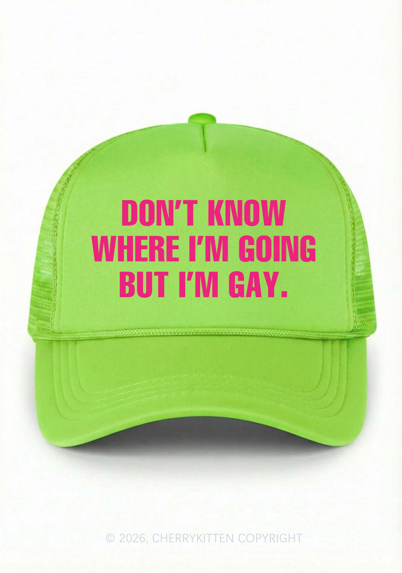 But Im Gay Pride Y2K Trucker Hat Cherrykitten