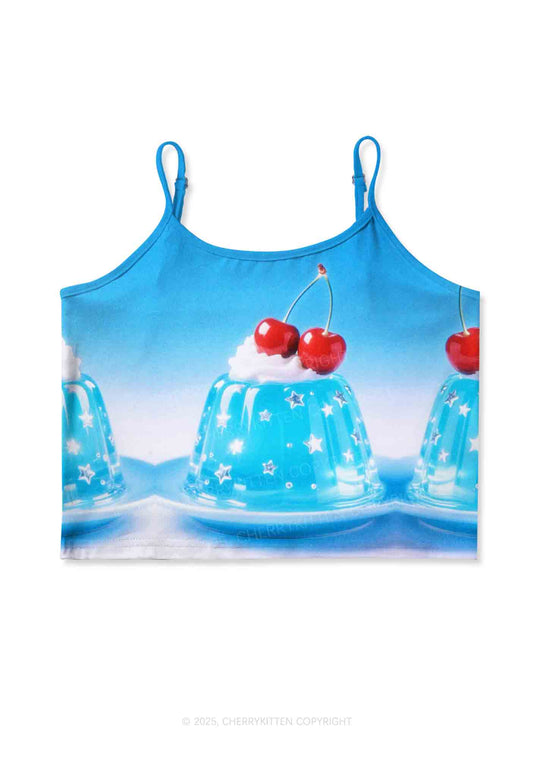 Cherry Jelly Y2K Print Cami Crop Top Cherrykitten