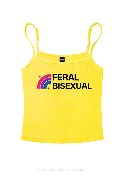 Feral Bisexual Pride Y2K Spaghetti Strap Cami Cherrykitten
