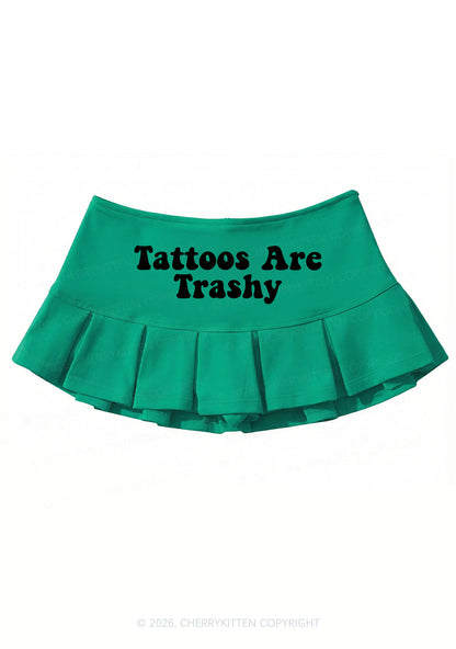 Tattoos Are Trashy Y2K Mini Pleated Skirts Cherrykitten