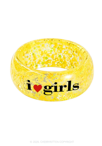 I Love Girls Pride Y2K Cuff Bangle Cherrykitten