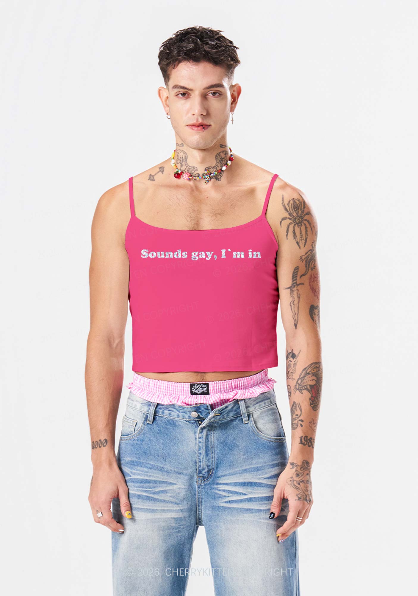 Sounds Gay Pride Y2K Spaghetti Strap Cami Cherrykitten