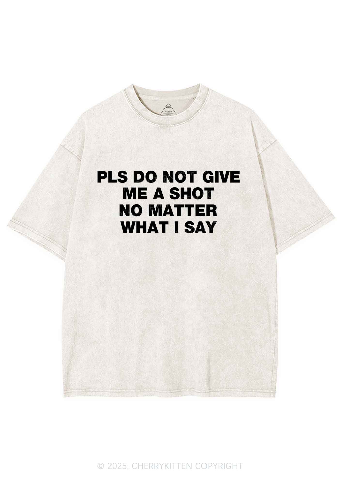 Not Give Shot Y2K Shirts Washed Tee Cherrykitten
