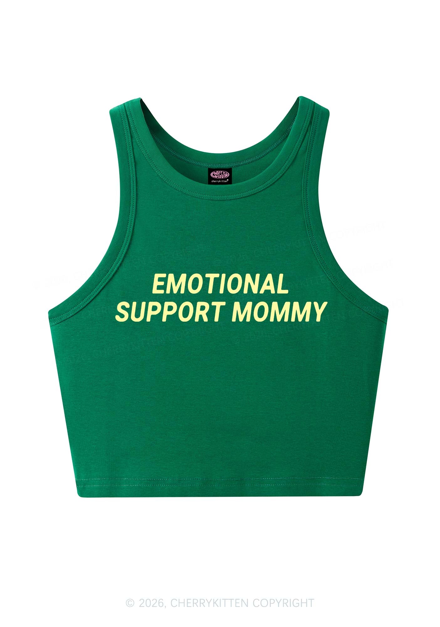 Emotional Support Mommy Y2K Crop Tank Top Cherrykitten