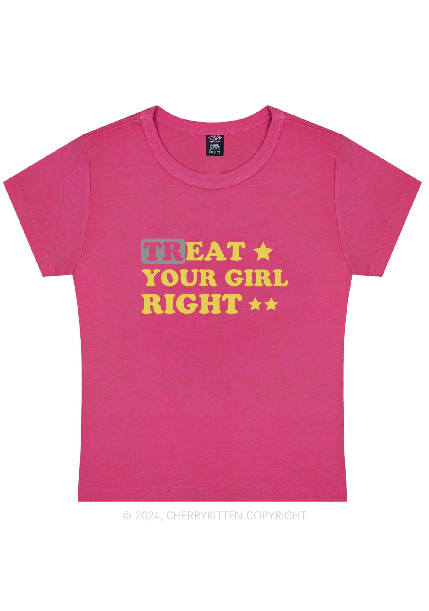 Treat Your Girl Right Y2K Baby Tee Cherrykitten