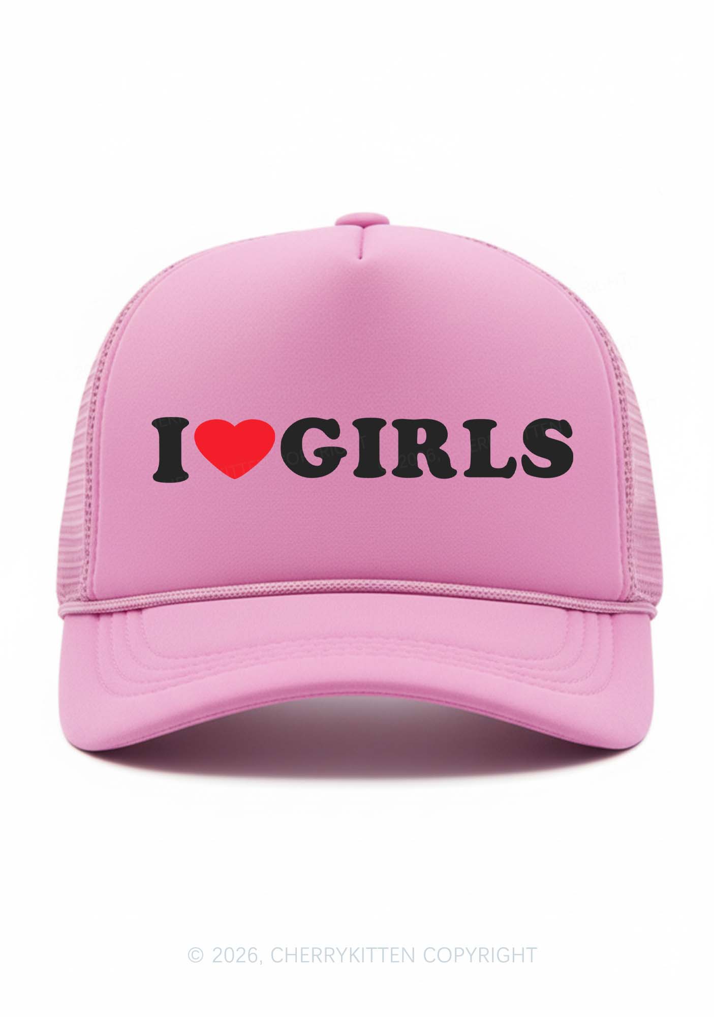 I Love Girls Pride Y2K Trucker Hat Cherrykitten