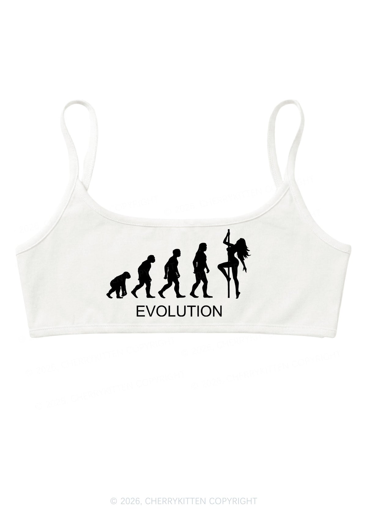 Evolution Pole Dancer Silhouette Y2K Super Crop Cami Cherrykitten