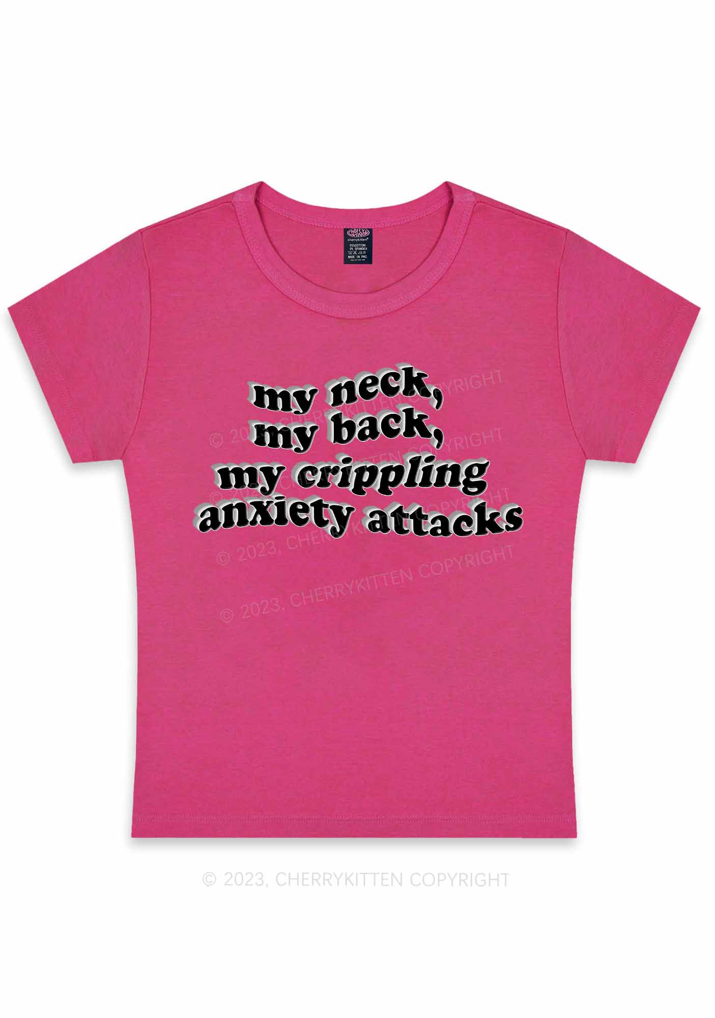 My Crippling Anxiety Attacks Y2K Baby Tee Cherrykitten