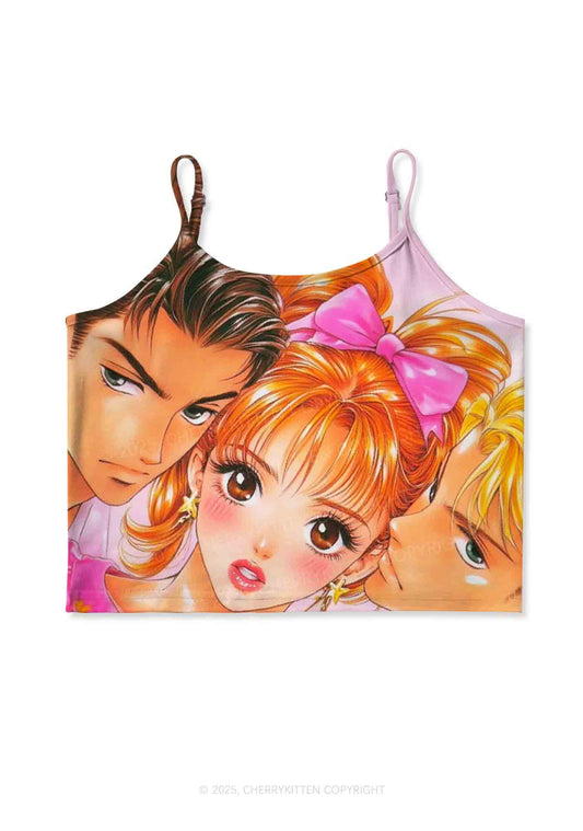Love Triangle Y2K Print Cami Crop Top Cherrykitten