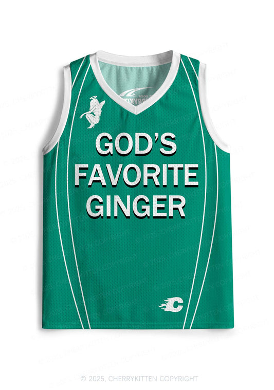 Custom Gods Favorite Ginger Y2K Sport Jersey Tank Cherrykitten