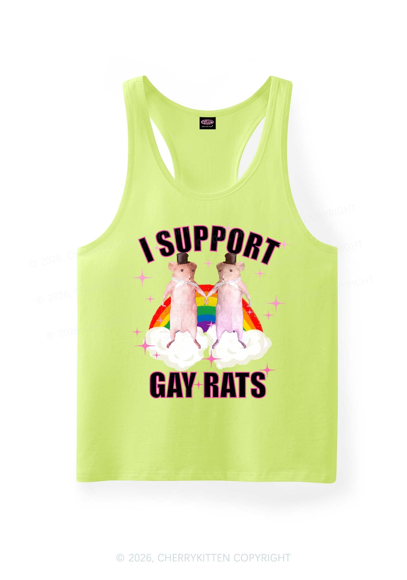 Support Gay Rats Pride Y2K Men Racerback Tank Top Cherrykitten