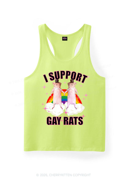 Support Gay Rats Pride Y2K Men Racerback Tank Top Cherrykitten