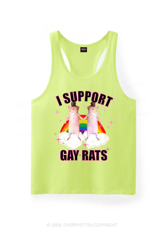 Support Gay Rats Pride Y2K Men Racerback Tank Top Cherrykitten