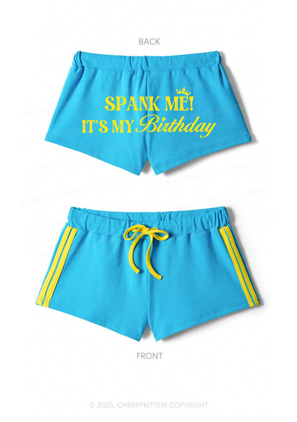 Spank Me Its My Birthday Y2K Drawstring Mini Shorts Cherrykitten