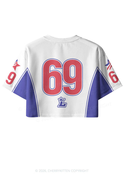 White Live Laugh Lesbian Pride Y2K Crop Sport Jersey Shirts Cherrykitten