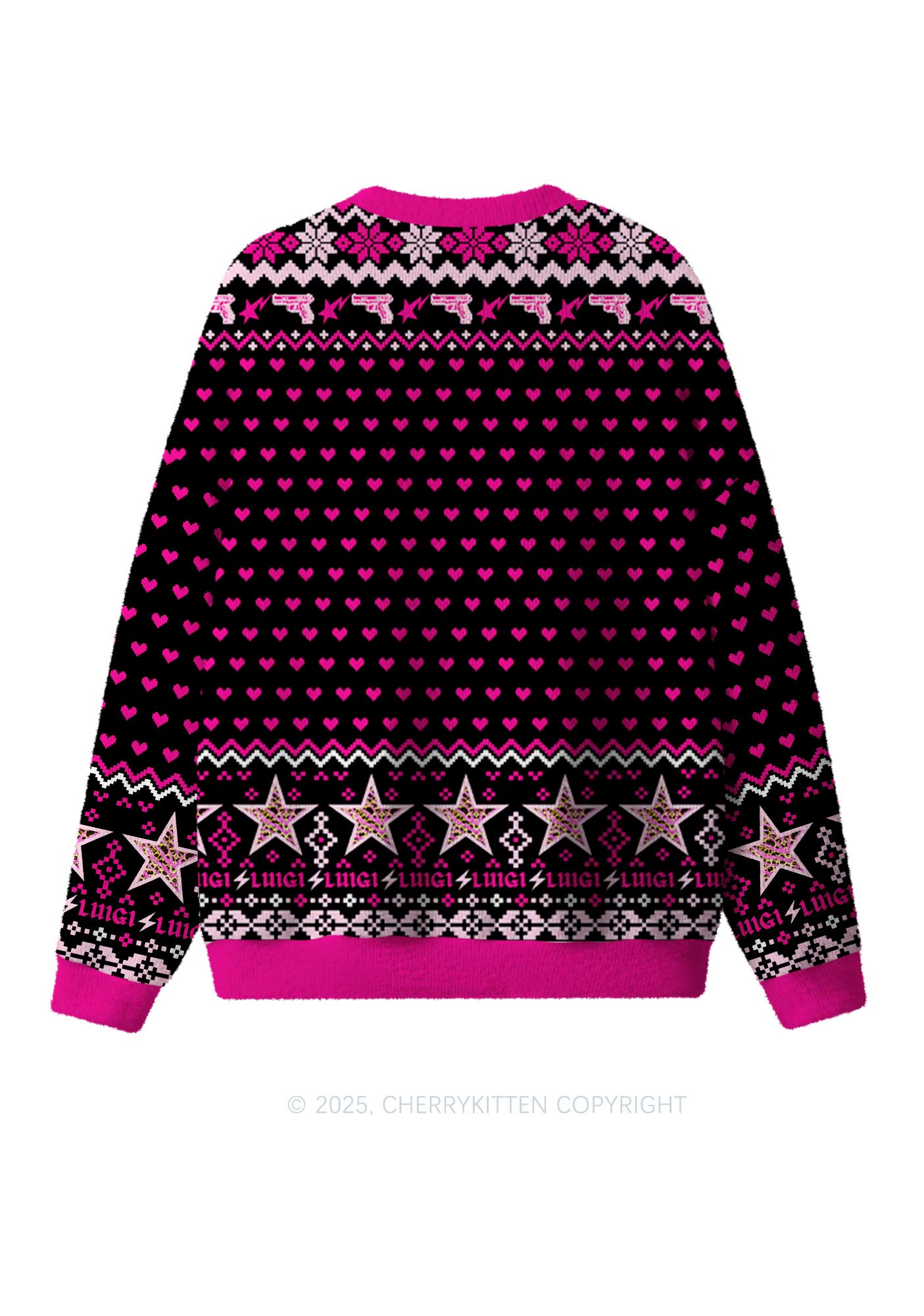 Daddy I Love Him Luigi Y2K Christmas Knit Sweatshirt Cherrykitten