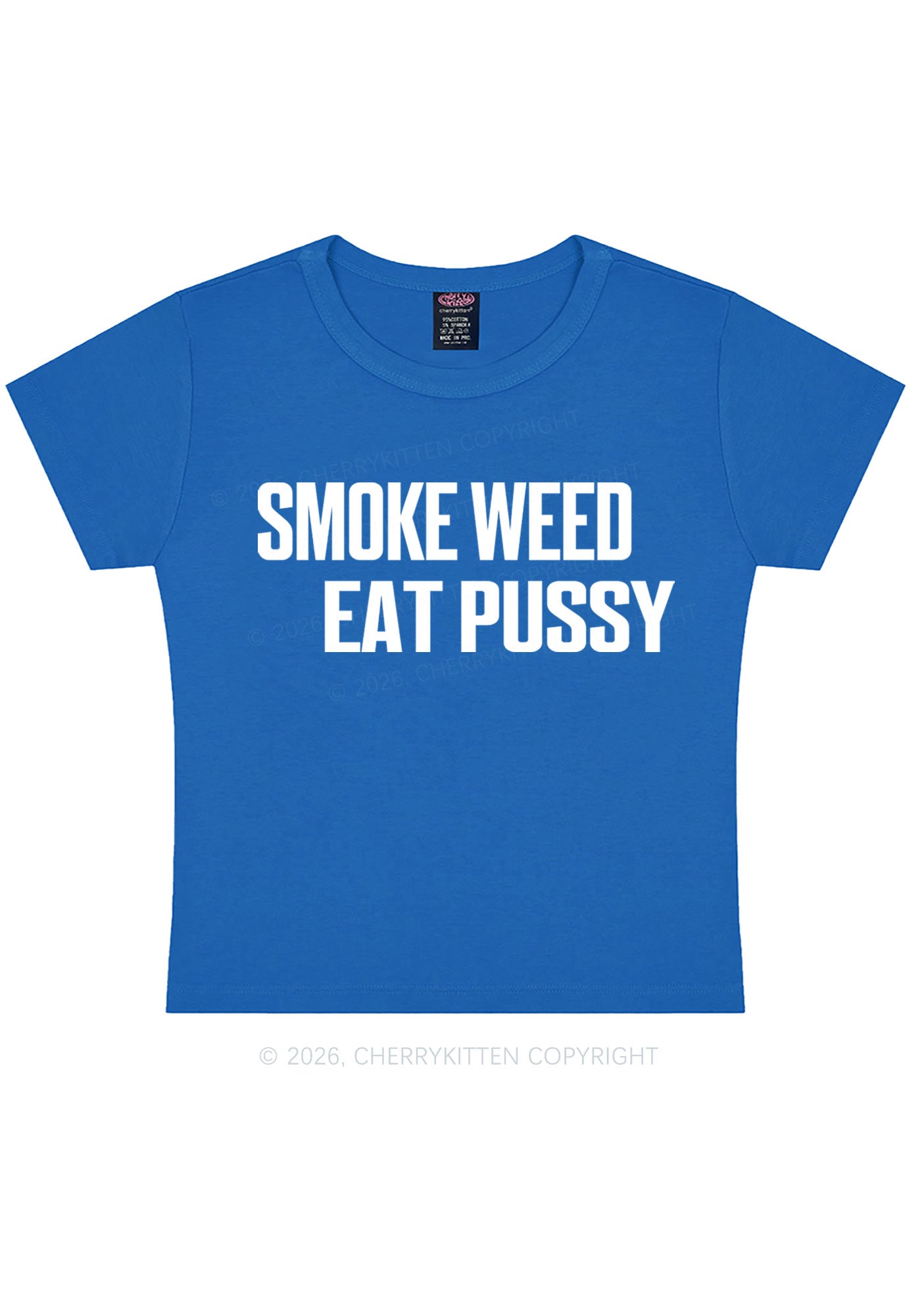Smoke Wxxd Eat Puxxy Y2K Baby Tee Cherrykitten