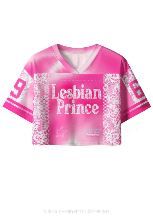Lesbian Prince Pride Y2K Crop Sport Jersey Shirts Cherrykitten