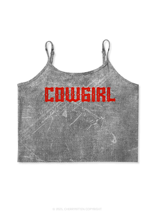 Vintage Cowgirl Y2K Print Cami Crop Top Cherrykitten