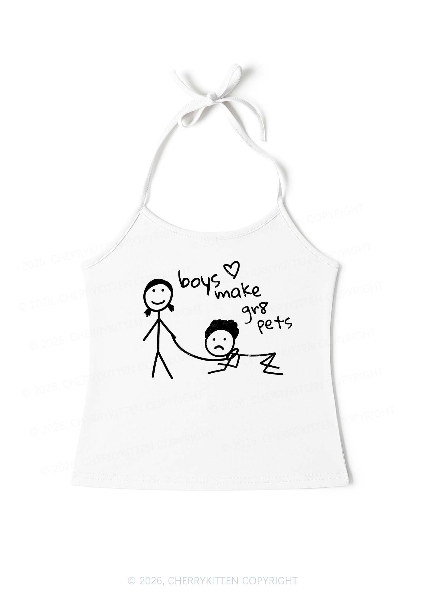 Boys Make Gr8 Pets Y2K Halter Neck Cami Cherrykitten