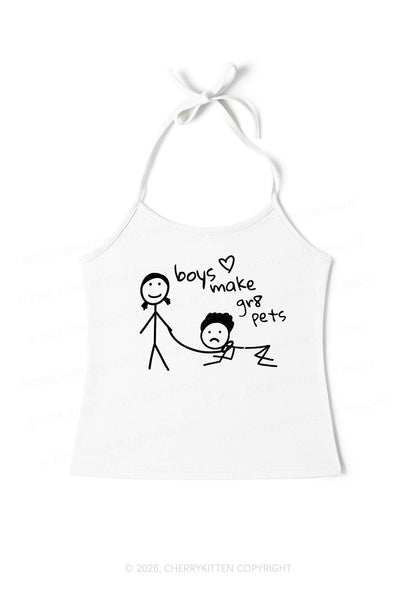 Boys Make Gr8 Pets Y2K Halter Neck Cami Cherrykitten
