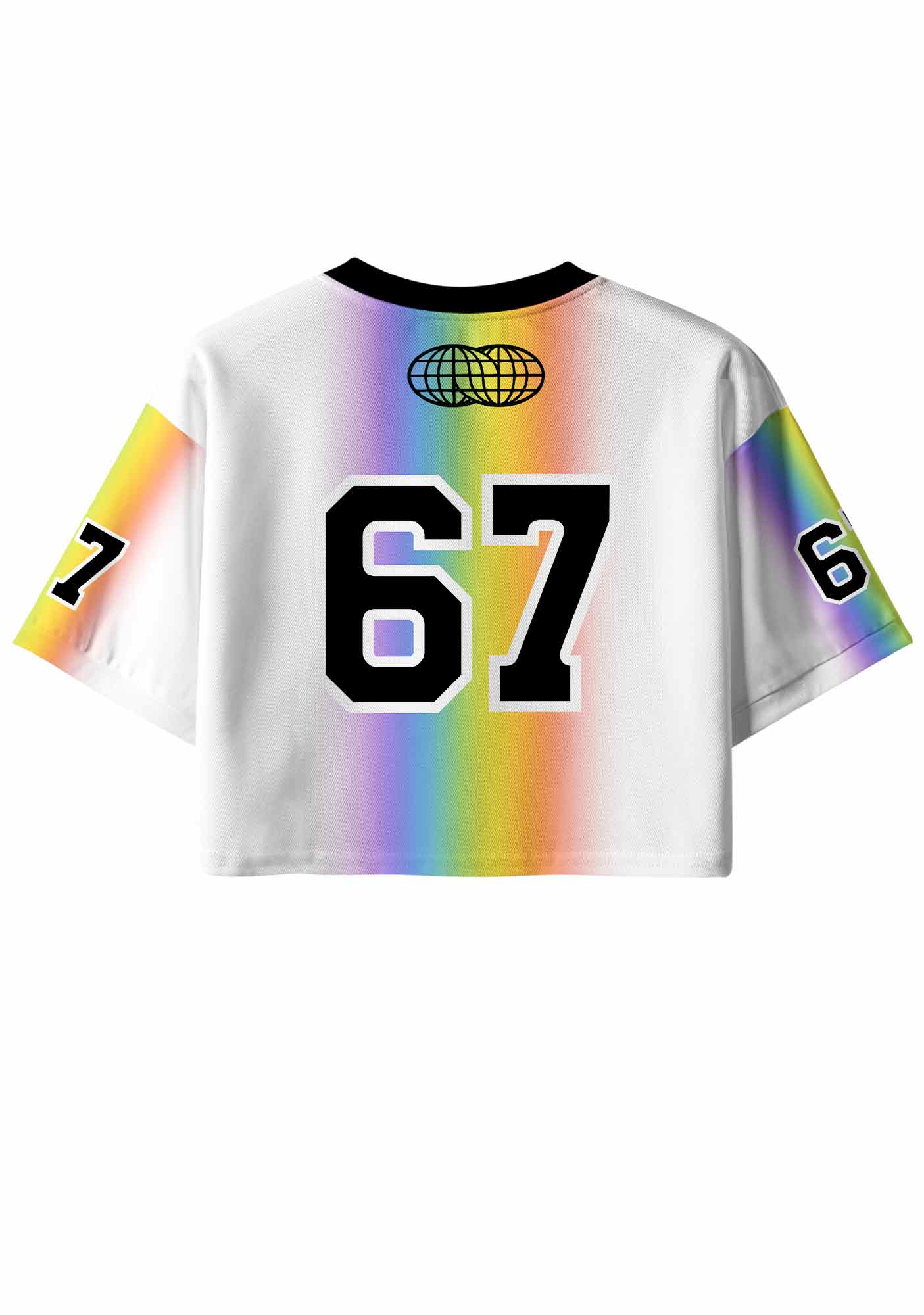 Rainbow Stripes Gay Thoughts Pride Y2K Crop Sport Jersey Shirts Cherrykitten