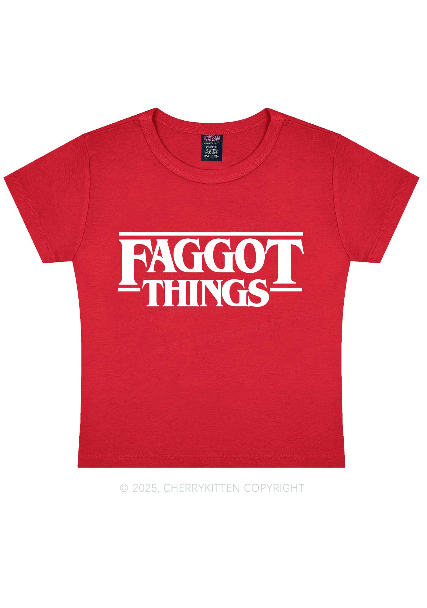 Faggot Things Pride Y2K Baby Tee Cherrykitten