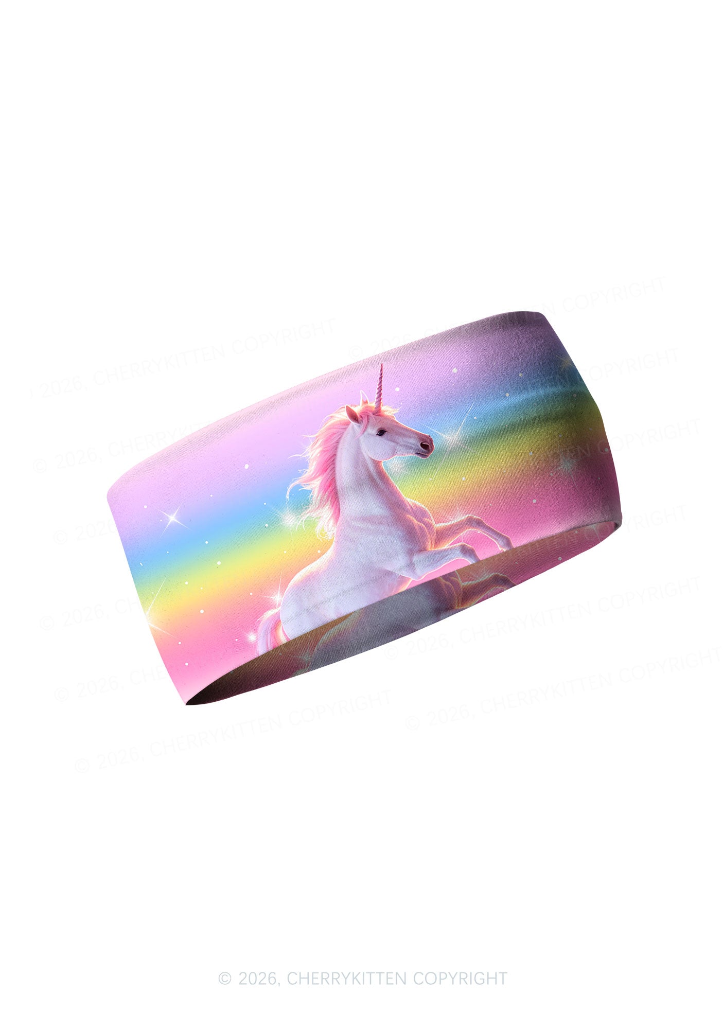 Rainbow Gradient Unicorn Y2K Print Headband Cherrykitten