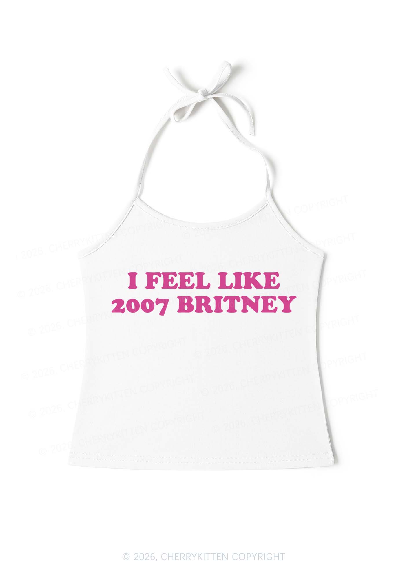 I Feel Like Britney Y2K Halter Neck Cami Cherrykitten