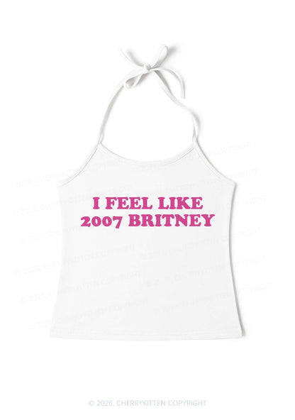 I Feel Like Britney Y2K Halter Neck Cami Cherrykitten