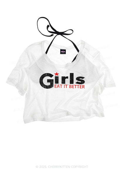 Girls Eat It Better Pride Y2K Sheer Crop Tee Cherrykitten