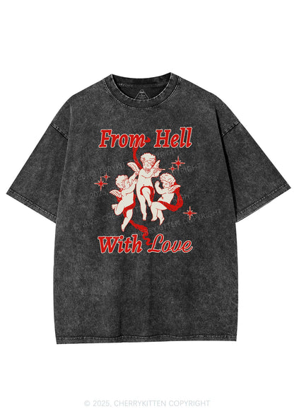 Cupids From Hell Y2K Shirts Washed Tee Cherrykitten