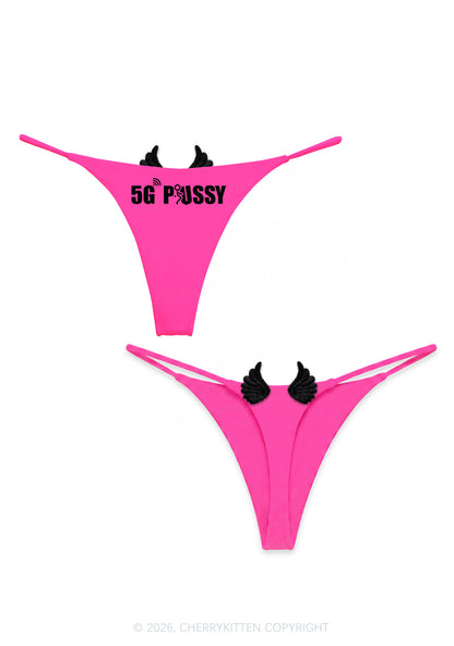 Puxxy Y2K Goth Angel Wings Bikini String Thong Cherrykitten