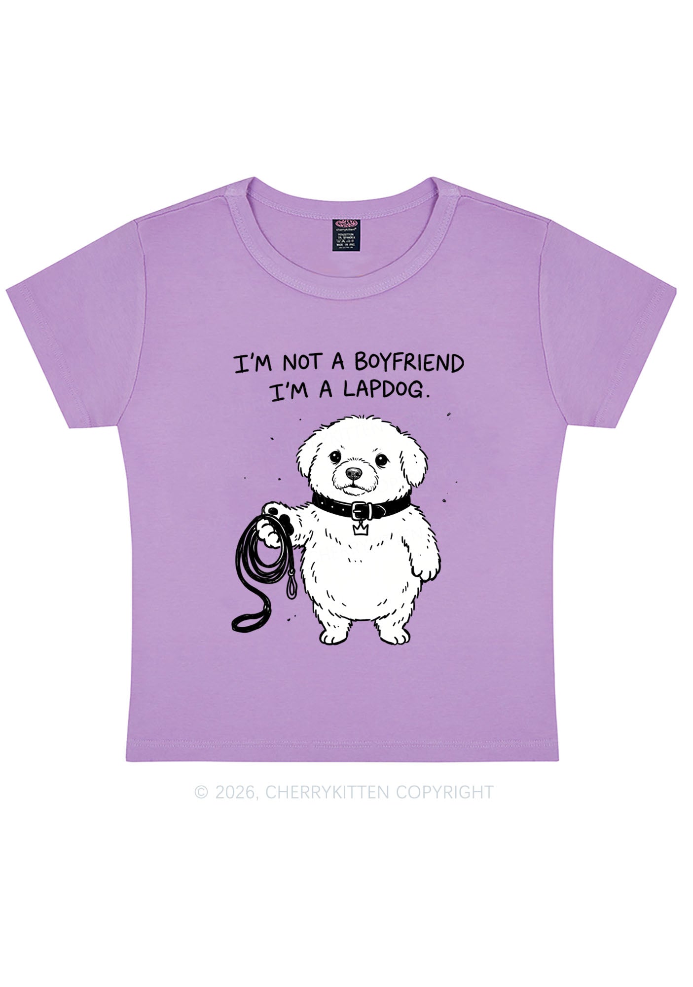 Im A Lapdog Y2K Baby Tee Cherrykitten