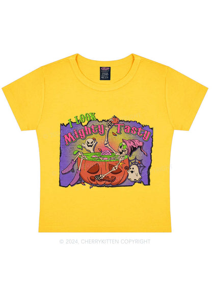 Mighty Tasty Halloween Y2K Baby Tee Cherrykitten
