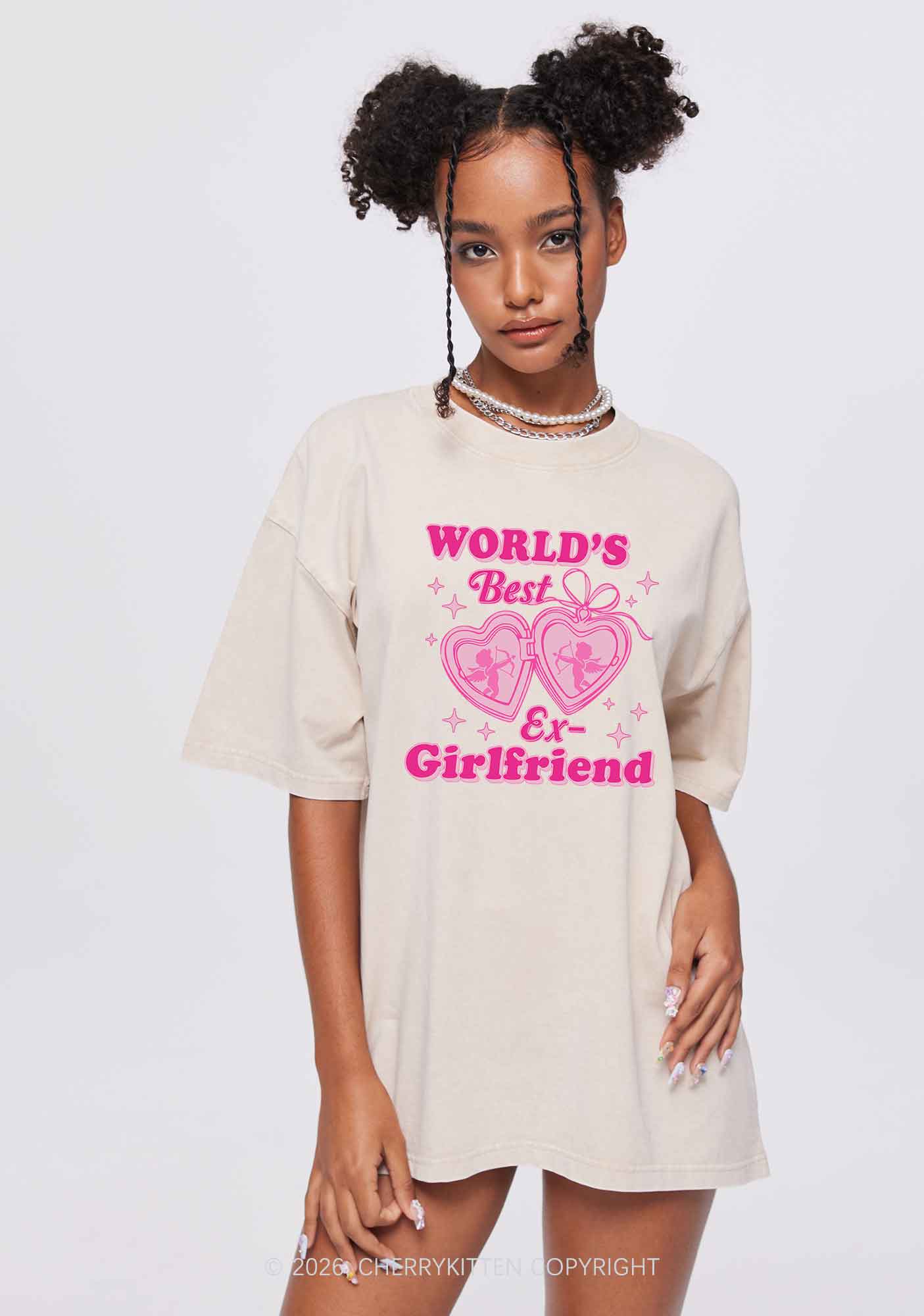 Worlds Best Ex GF Valentine's Day Y2K Shirts Washed Tee Cherrykitten
