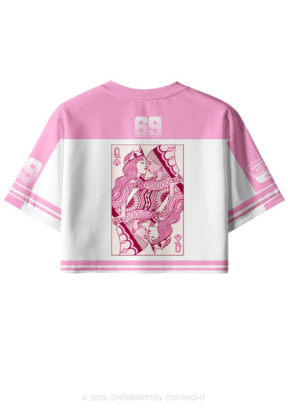 Lesbian Queen Pride Y2K Crop Sport Jersey Shirts Cherrykitten