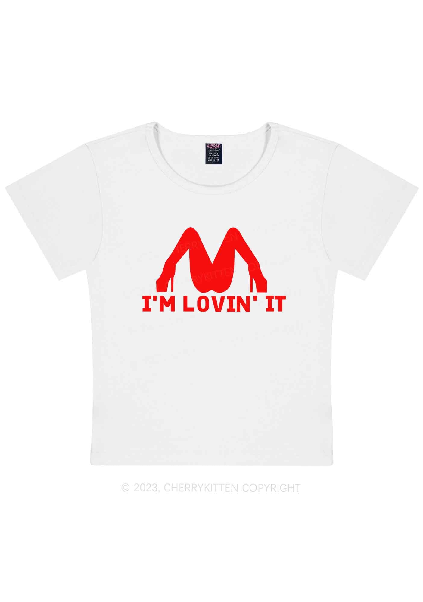 Curvy I'm Loving It Y2K Baby Tee Cherrykitten