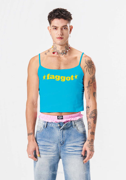 Red Faggot Pride Y2K Spaghetti Strap Cami Cherrykitten