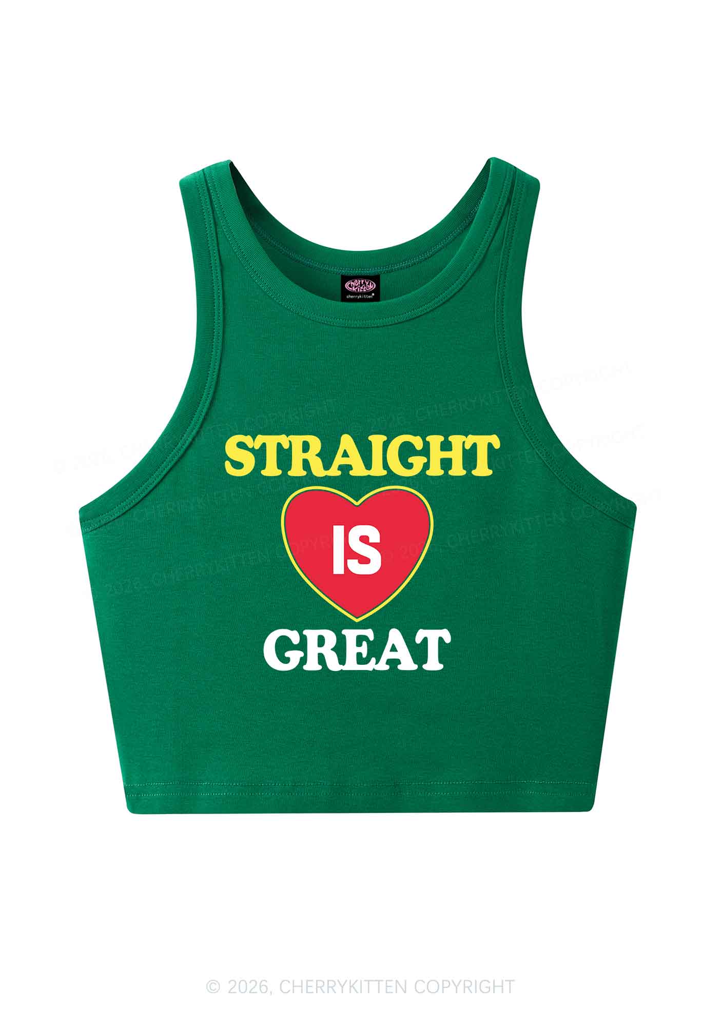 Straight Is Great Pride Y2K Crop Tank Top Cherrykitten