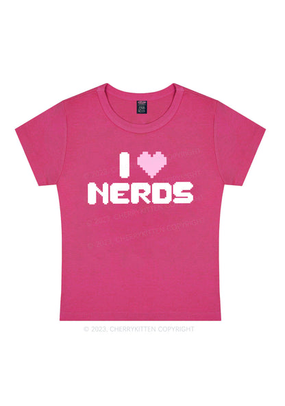 Pixel I Love Nerds Y2K Baby Tee Cherrykitten