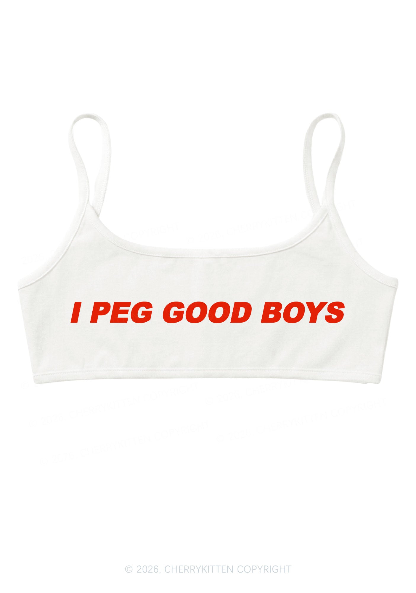 I Peg Good Boys Y2K Super Crop Cami Cherrykitten
