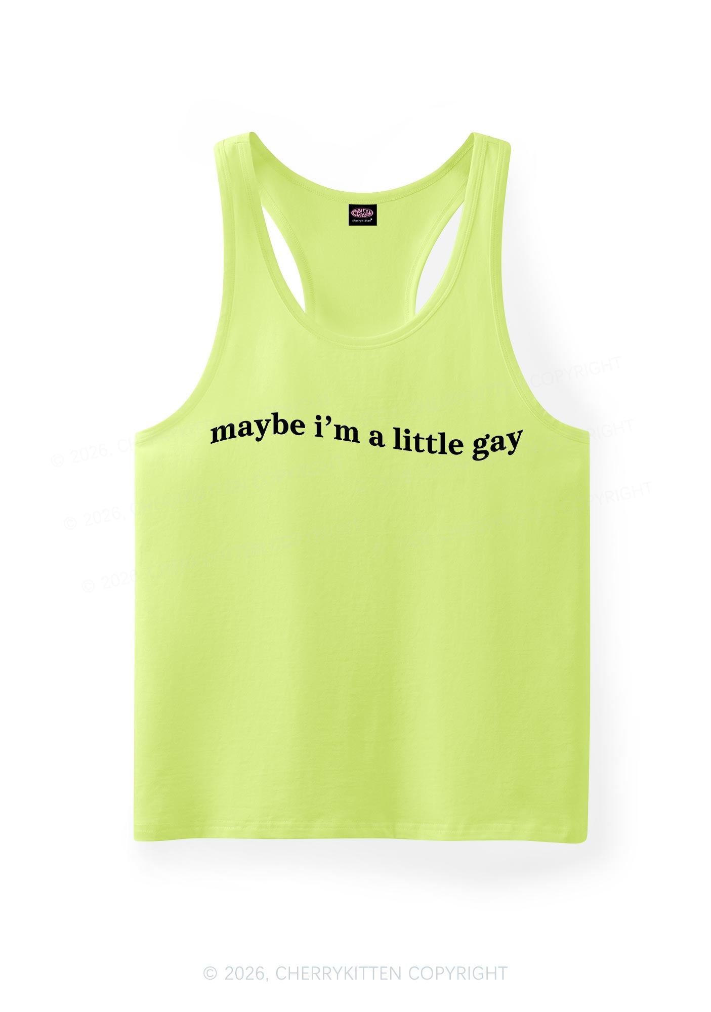Maybe Im A Little Gay Pride Y2K Men Racerback Tank Top Cherrykitten