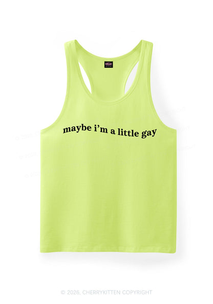 Maybe Im A Little Gay Pride Y2K Men Racerback Tank Top Cherrykitten