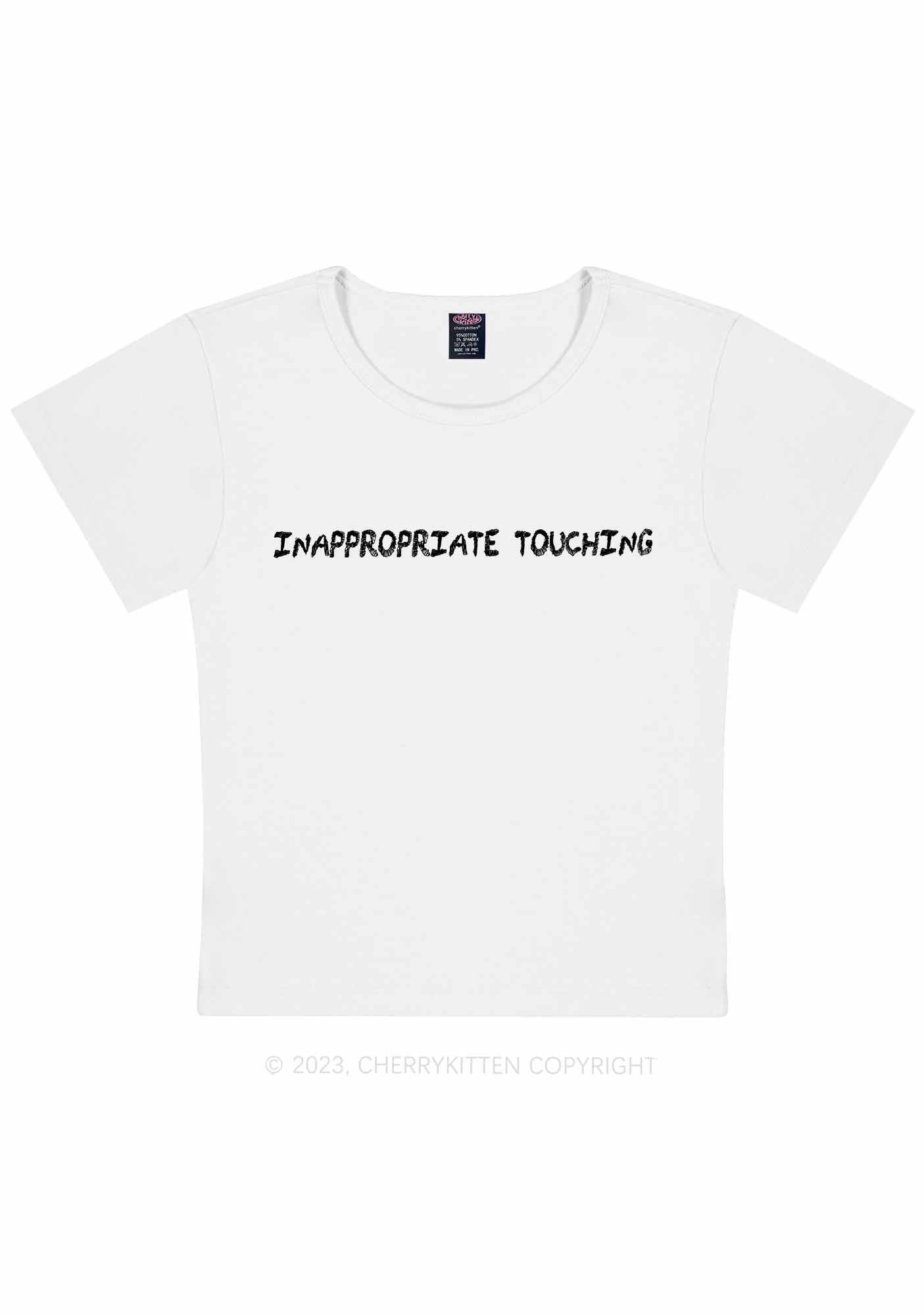 Curvy Inappropriate Touching Y2K Baby Tee Cherrykitten