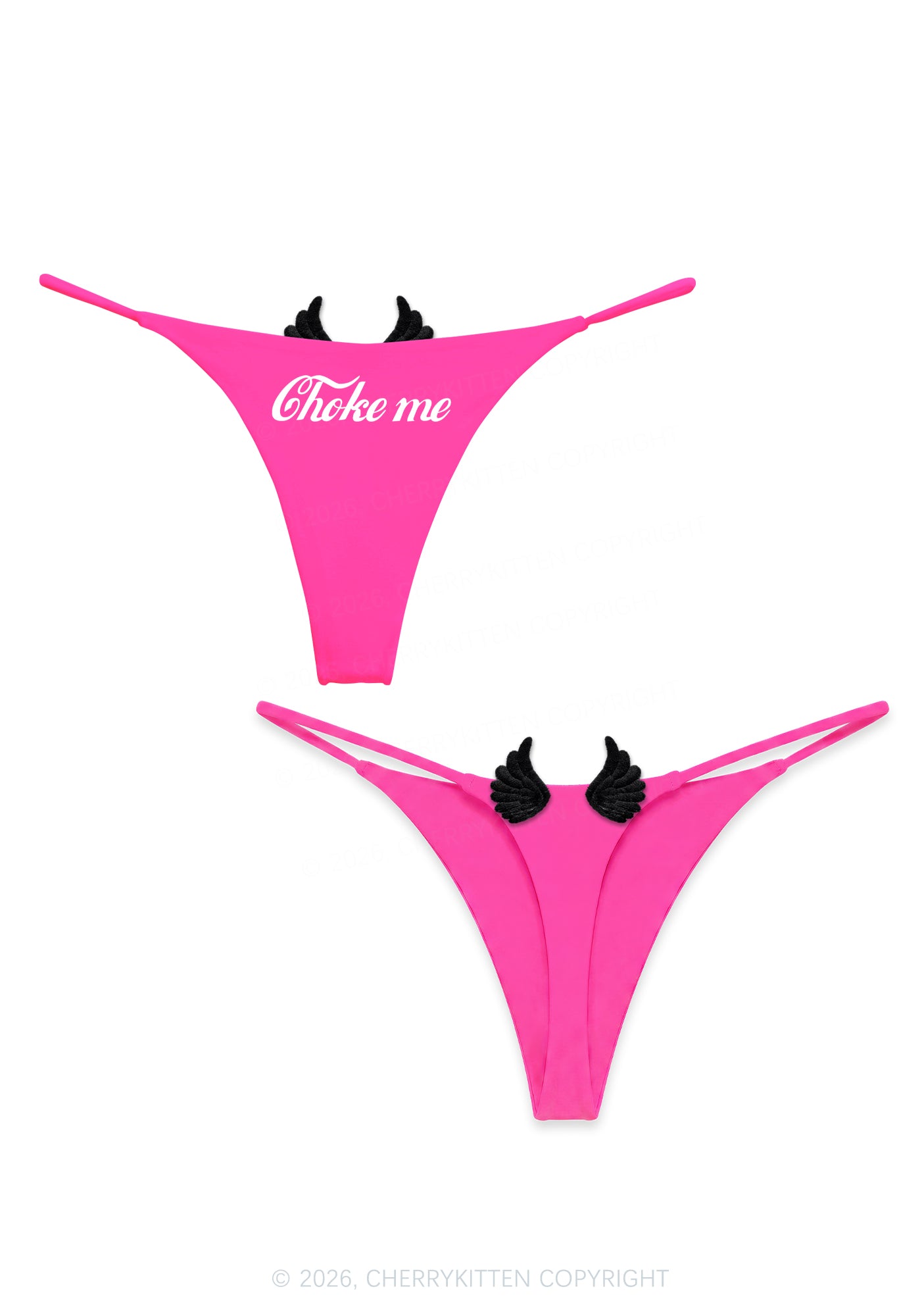 Choke Me Y2K Goth Angel Wings Bikini String Thong Cherrykitten