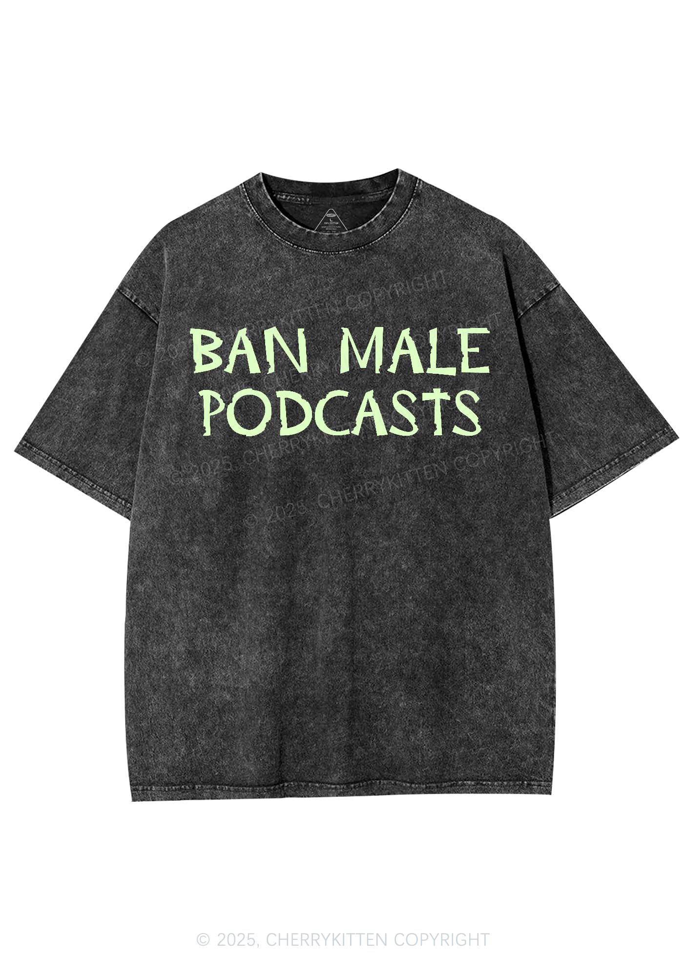 Ban Male Podcasts Y2K Shirts Washed Tee Cherrykitten