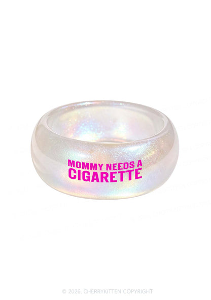 Mommy Needs A Cigarette Y2K Cuff Bangle Cherrykitten